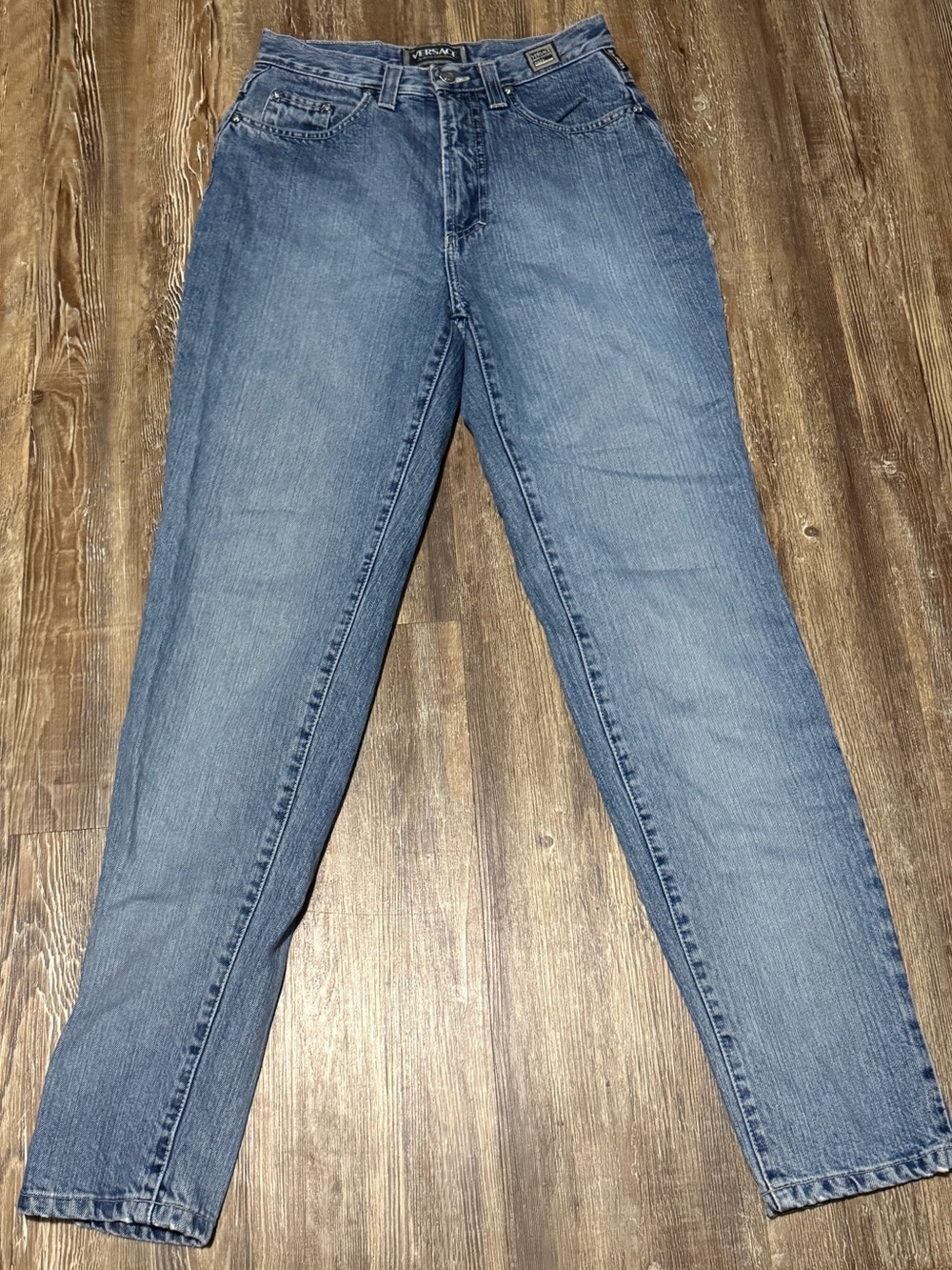 Vintage Versace High Rise Slim Straight Leg Jeans Women's 28 Y2K Retro Denim